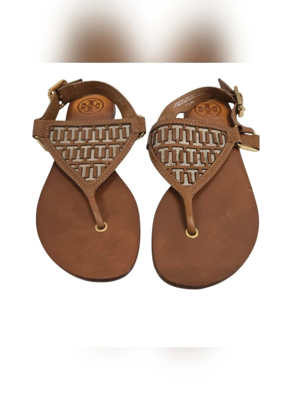 NEW Tory Burch Regan Leather Thong Sandals SZ 6.5 M